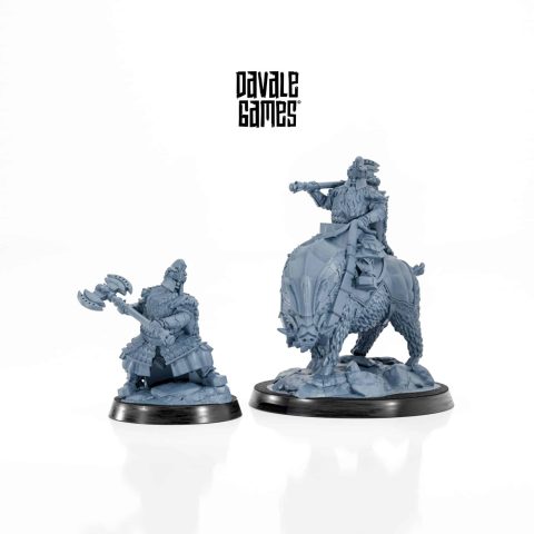 Silver Dwarves Lord on Board war boar fantasy skirmish wargaming miniatures designed by Davale Games 3D printed by Forgemaster Miniatures