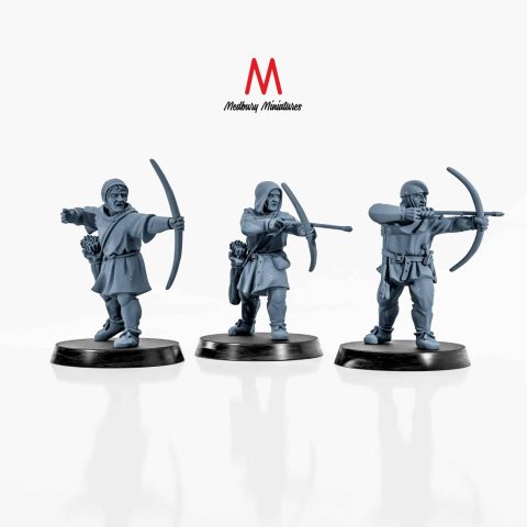 Peasant Archers A historic and fantasy skirmish wargaming miniatures designed by Medbury Miniatures 3D printed by Forgemaster Miniatures