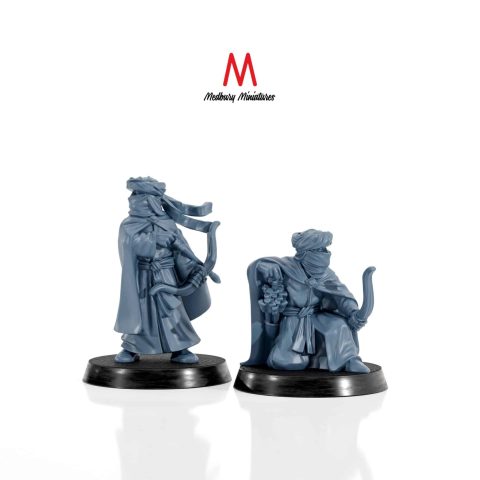 Southron Assassins with Bow fantasy skirmish wargaming miniatures designed by Medbury Miniatures 3D printed by Forgemaster Miniatures