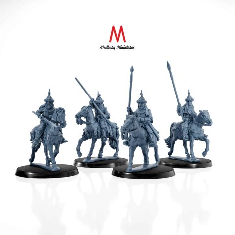Southron Palace Guard Cavalry with Spears fantasy skirmish wargaming miniatures designed by Medbury Miniatures 3D printed by Forgemaster Miniatures