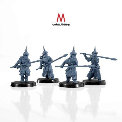 Southron Spearmen fantasy skirmish wargaming miniatures designed by Medbury Miniatures 3D printed by Forgemaster Miniatures