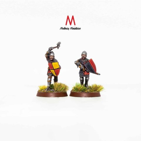 Early 100yw Knights with Bascinets 100 years' war histroic wargaming miniatures designed by Medbury Miniatures 3D printed by Forgemaster Miniatures