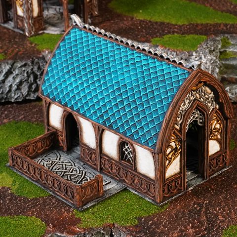 Noldareth Elven Barracks wargaming terrain scenery designed by Conquest Creations 3D printed by Forgemaster Miniatures