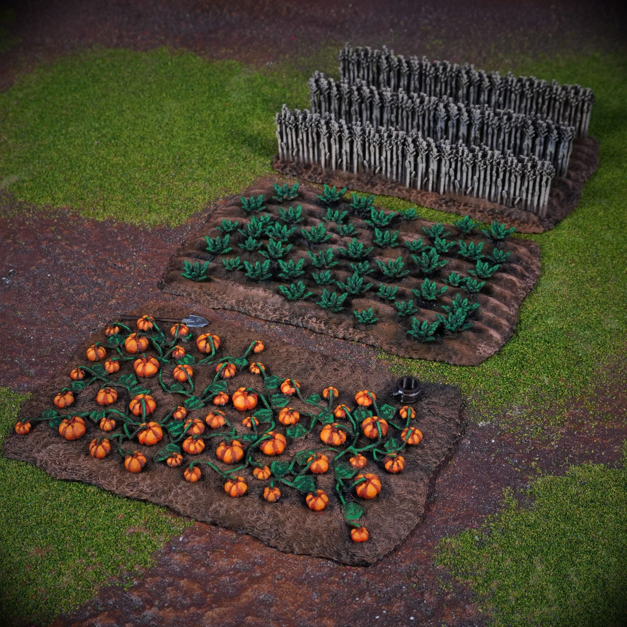 Halfling Crop Fields wargaming terrain scenery designed by Conquest Creations 3D printed by Forgemaster Miniatures