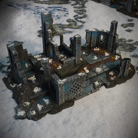 Ruins of Raven Peak Large Ruin wargaming terrain scenery designed by Conquest Creations 3D printed by Forgemaster Miniatures