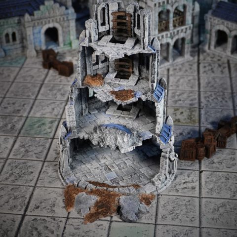 Tor Ithilas Tower of Seeing Ruins wargaming terrain scenery designed by Conquest Creations 3D printed by Forgemaster Miniatures