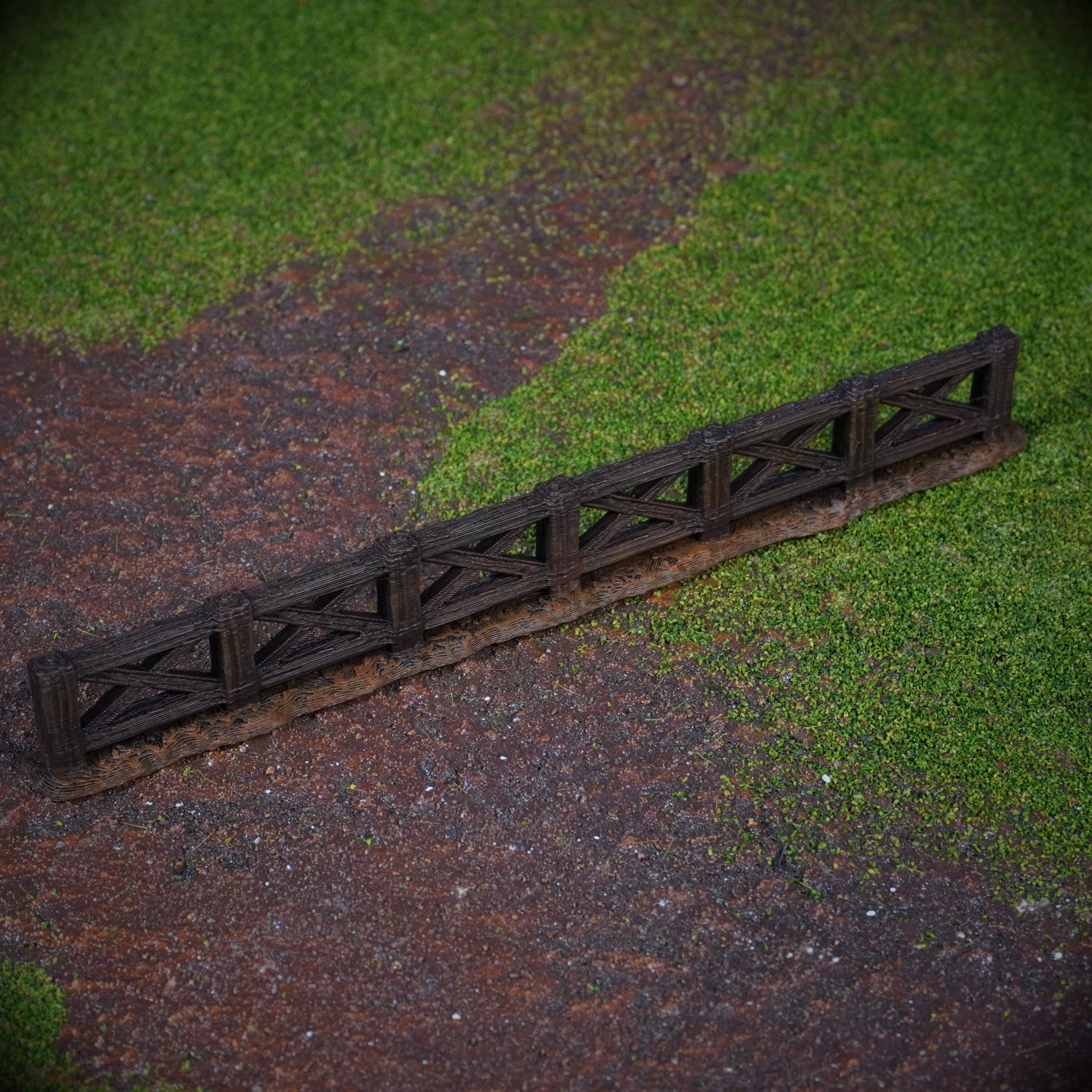 Halfling Wooden Fence wargaming terrain scenery designed by Conquest Creations 3D printed by Forgemaster Miniatures