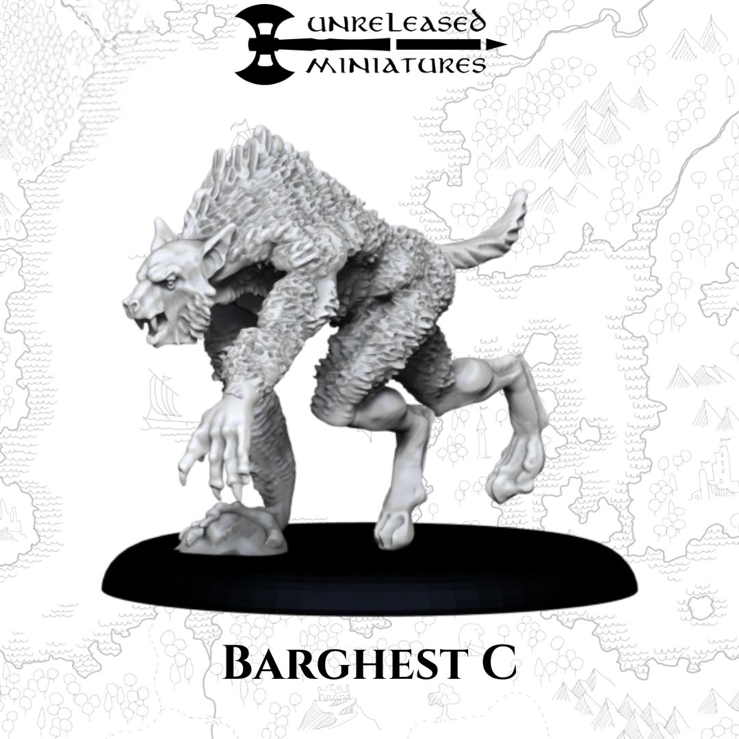 Barghest C fantasy wargaming 28mm miniatures designed by Unreleased Miniatures and 3D printed by Forgemaster Miniatures