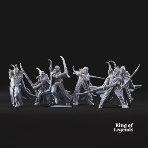 Forest Guardians with Swords fantasy wargaming 28mm> miniatures designed by Davale Games and 3D printed by Forgemaster Miniatures 1
