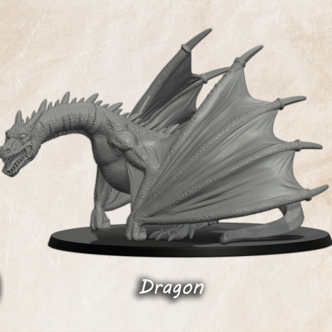Dragon fantasy wargaming 28mm miniatures designed by Medbury Miniatures and 3D printed by Forgemaster Miniature