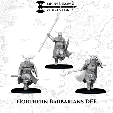 Northern Barbarians DEF fantasy wargaming 28mm miniatures designed by Unreleased Miniatures and 3D printed by Forgemaster Miniatures
