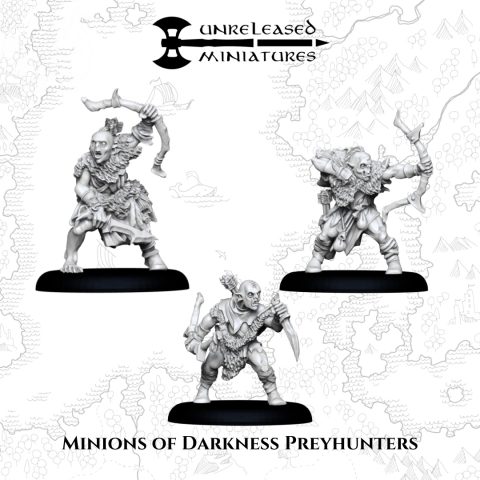 Minions of Darkness Preyhunters fantasy wargaming 28mm> miniatures designed by Unreleased Miniatures and 3D printed by Forgemaster Miniatures