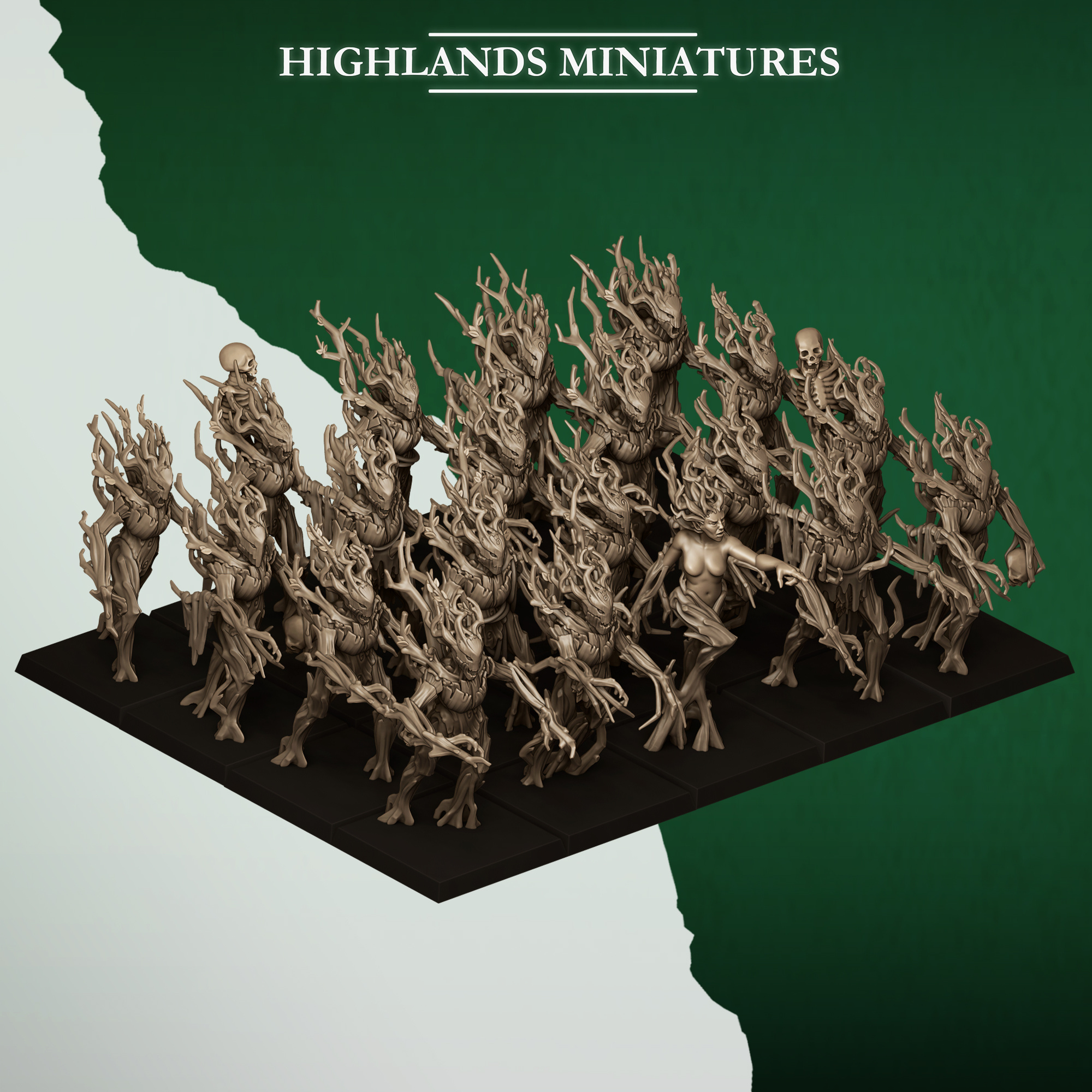 Feral Elves Dryads fantasy wargaming 28mm miniatures designed by Highlands Miniatures and 3D printed by Forgemaster Miniatures 1