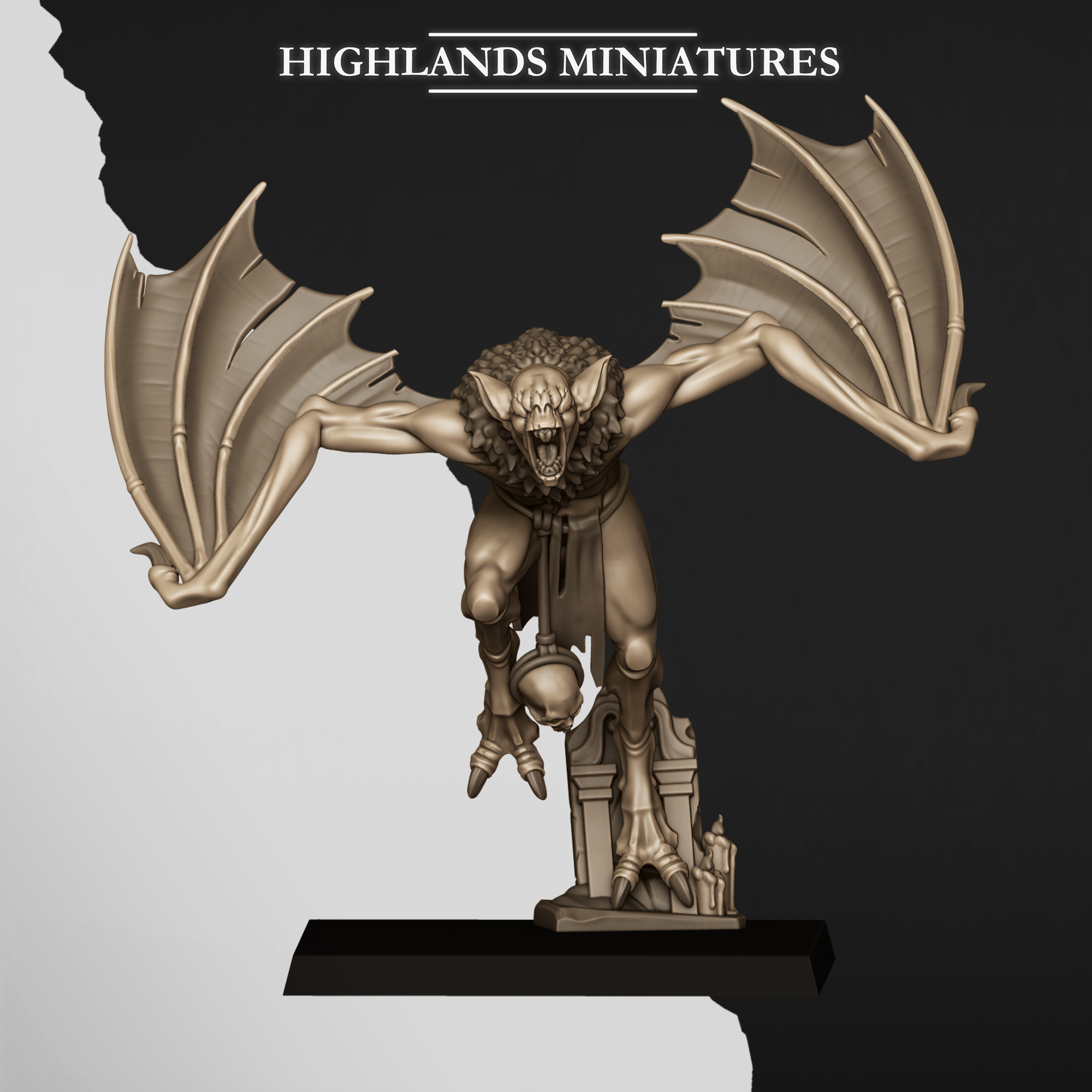 Bat Swarms fantasy wargaming 28mm miniatures for Undead or Vampire Counts designed by Highlands Miniatures and 3D printed by Forgemaster Miniatures B