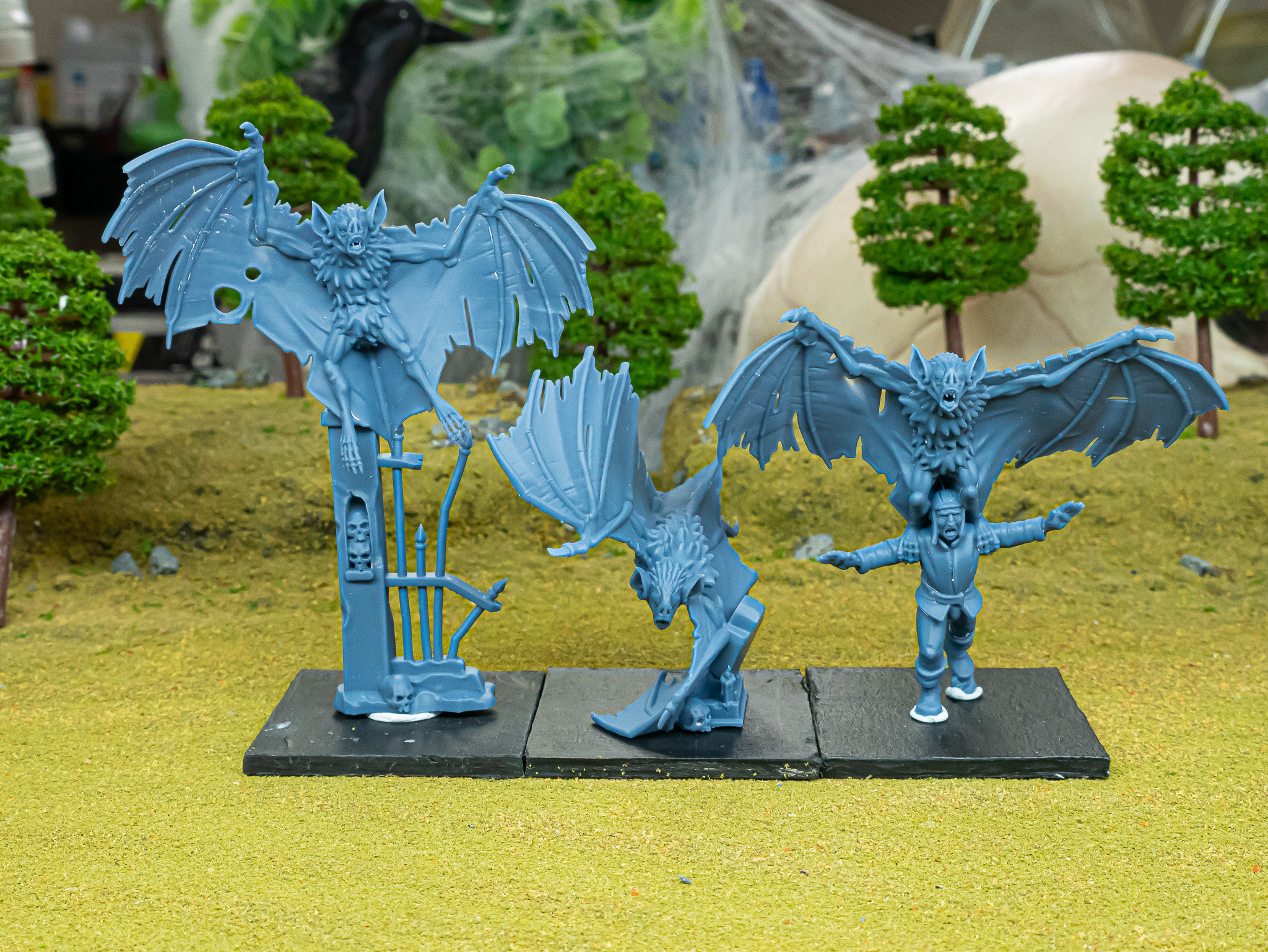 Giant Bats fantasy wargaming 28mm miniatures for Undead or Vampire Counts designed by Highlands Miniatures and 3D printed by Forgemaster Miniatures Unit printed