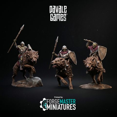 Morlok Riders with Throwing Spears Set A fantasy wargaming 28mm designed by Davale Games and 3D printed by Forgemaster Miniatures