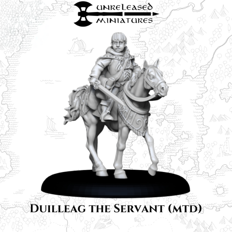 Duilleag the Servant Mounted fantasy wargaming 28mm designed by Unreleased Miniatures and 3D printed by Forgemaster Miniatures