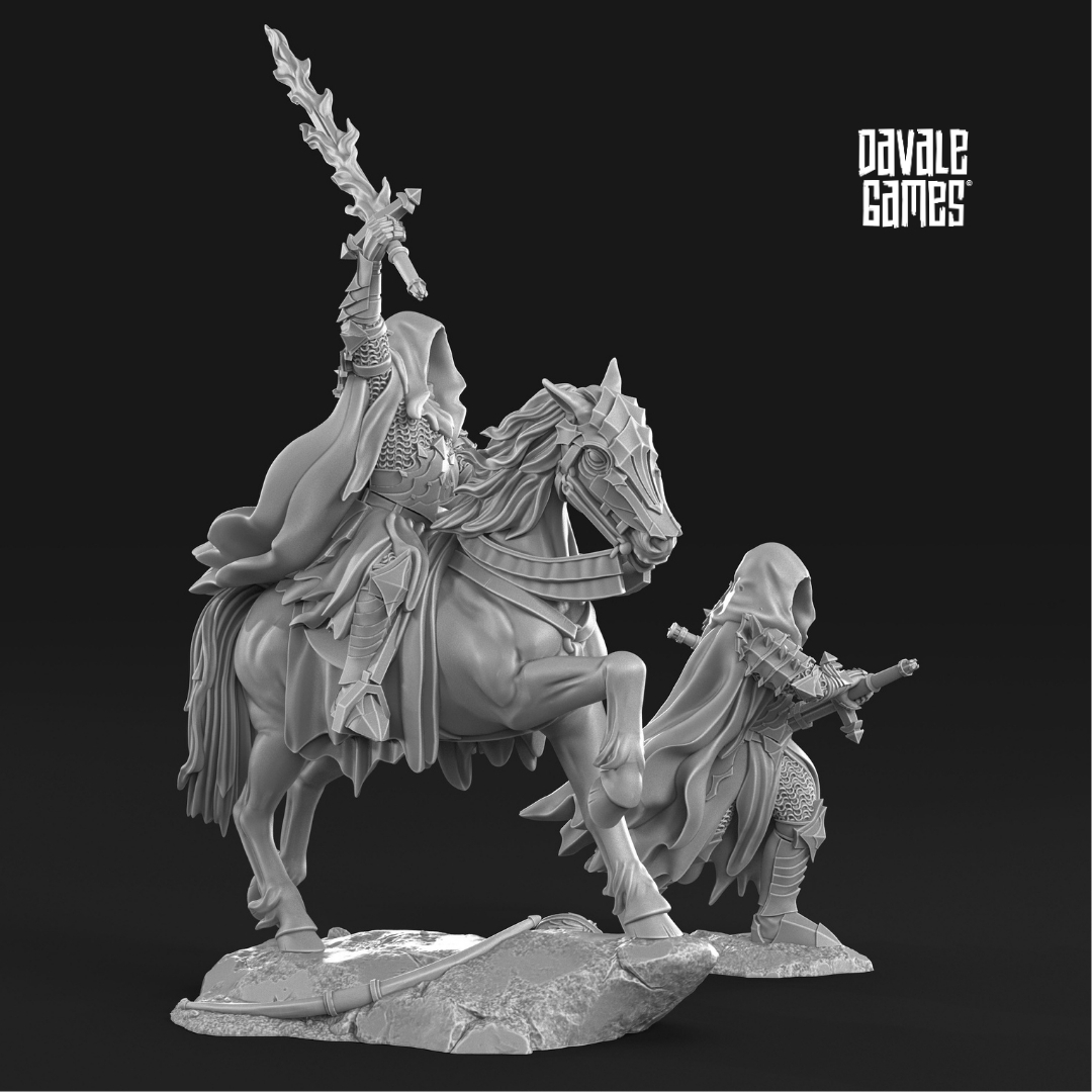 The Wraith King Hooded fantasy wargaming 28mm designed by Davale Games and 3D printed by Forgemaster Miniatures 3
