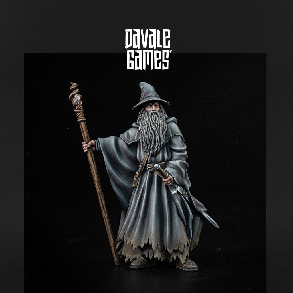Gaenalf the Storm 28mm scale wargaming miniatures designed by Davale Games 3D printed by Forgemaster Miniatures