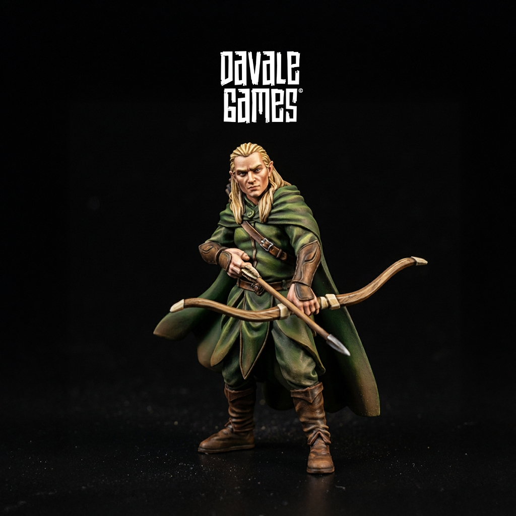 Lethalas The Prince elven wood elf 28mm scale wargaming miniatures designed by Davale Games 3D printed by Forgemaster Miniatures