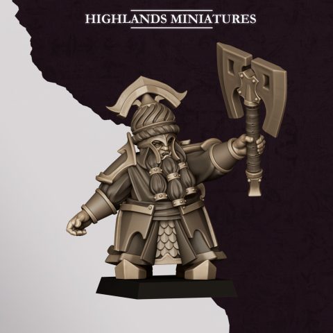 Marduk Commander A fantasy wargaming 28mm designed by Highlands Minitaures and 3D printed by Forgemaster Miniatures