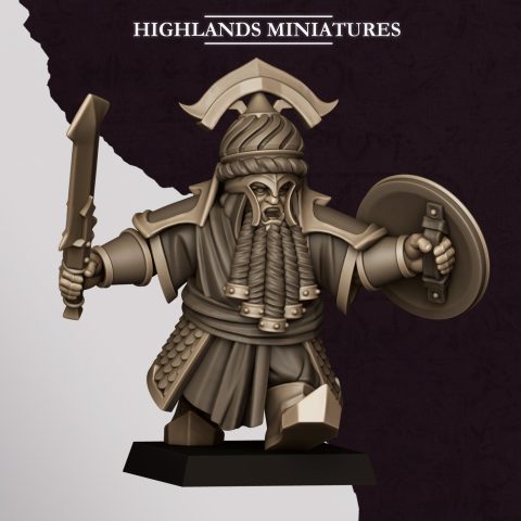 Marduk Commander B fantasy wargaming 28mm designed by Highlands Miniatures and 3D printed by Forgemaster Miniatures