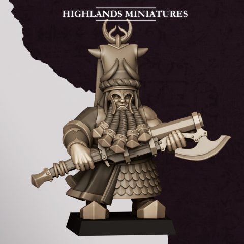 Marduk Commander C fantasy wargaming 28mm designed by Highlands Miniatures and 3D printed by Forgemaster Miniatures