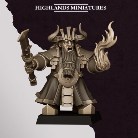 Marduk Sorcerer fantasy wargaming 28mm designed by Highlands Miniatures and 3D printed by Forgemaster Miniatures