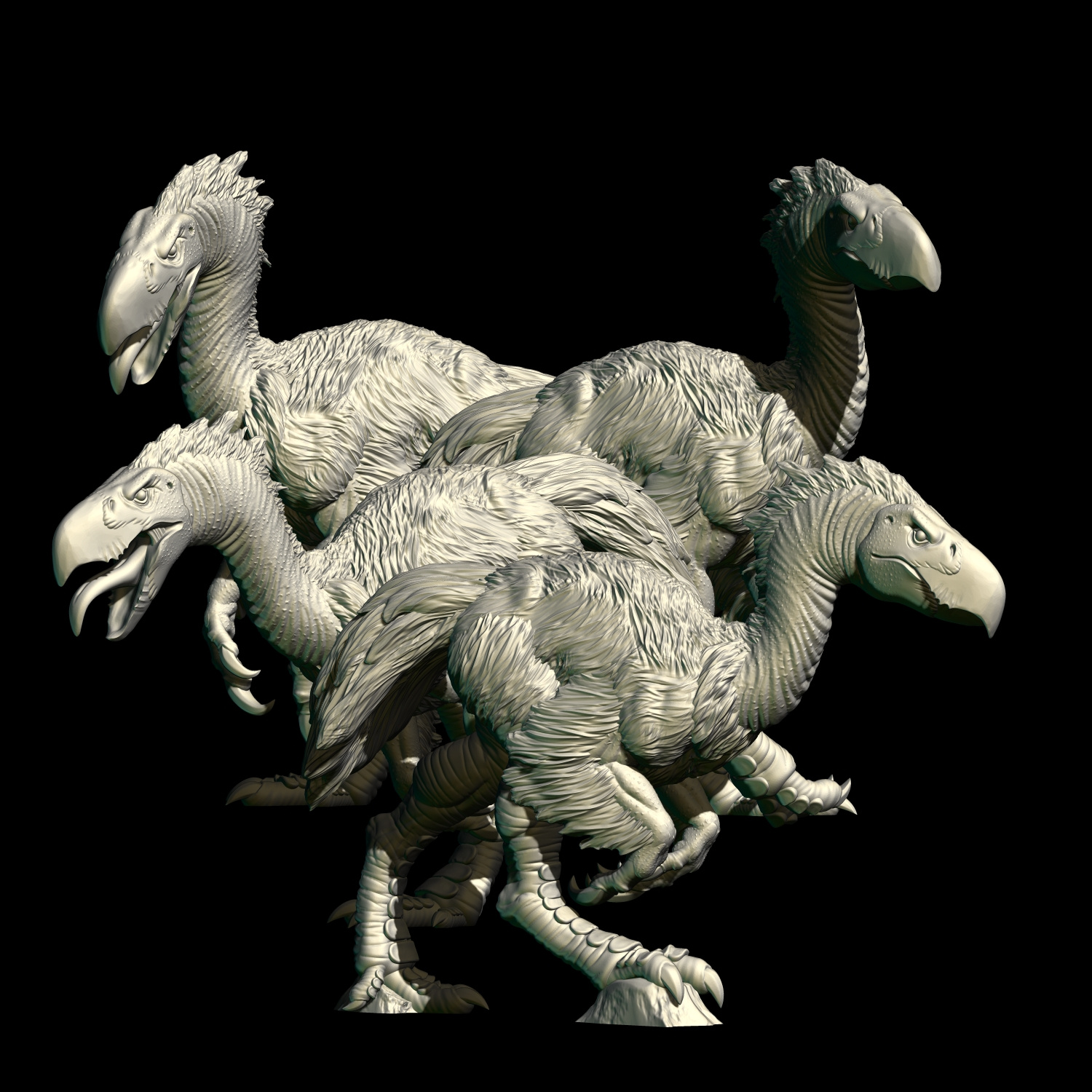 Far South Terror Birds fantasy wargaming 28mm designed by Kzk Minis and 3D printed by Forgemaster Miniatures