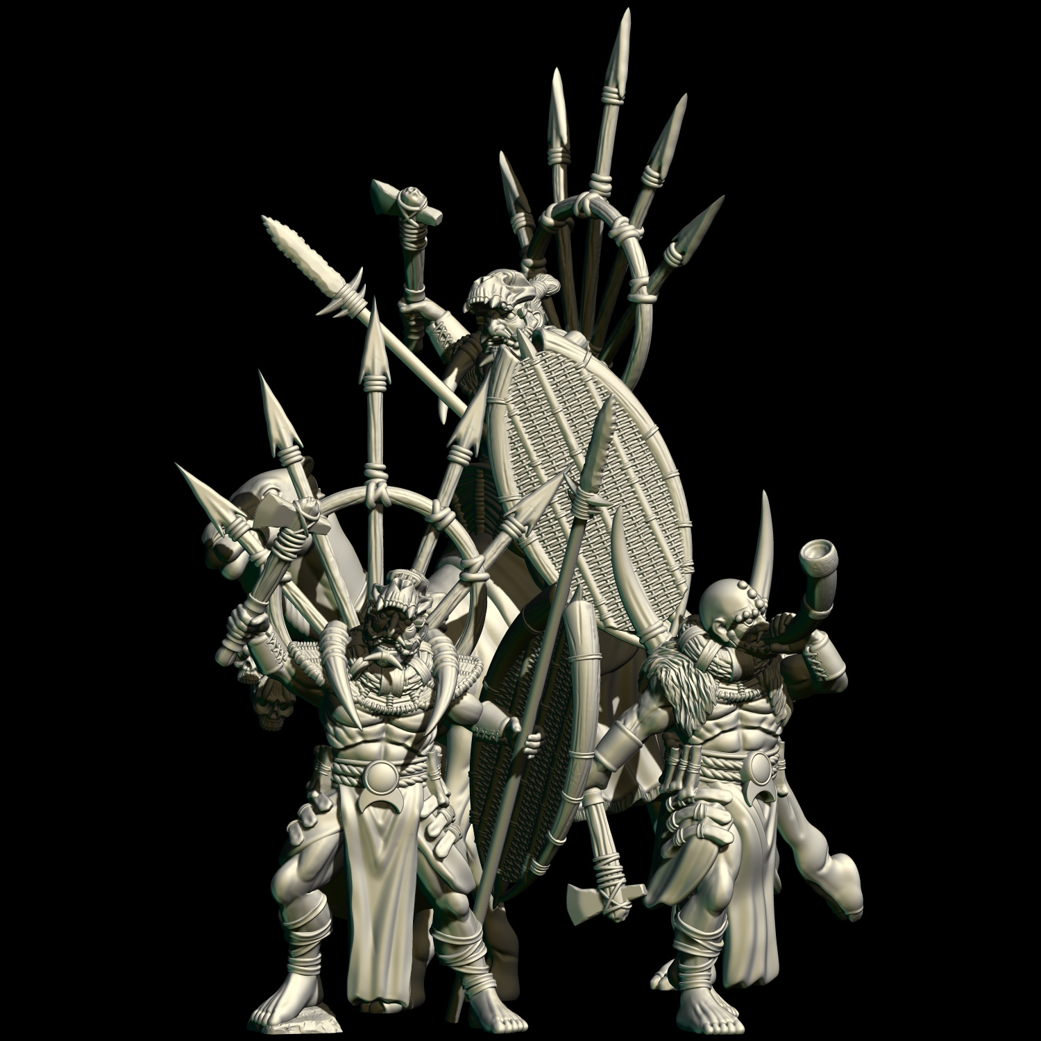 Far South War Chief fantasy wargaming 28mm designed by Kzk Minis and 3D printed by Forgemaster Miniatures