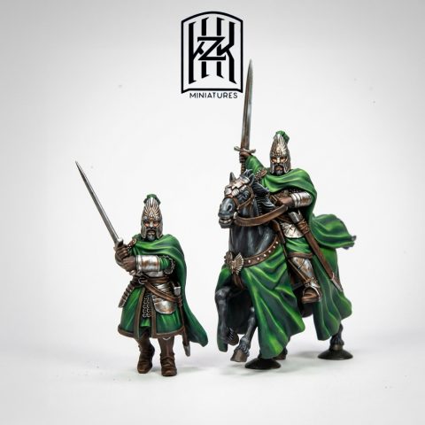 Northern Men King 28mm scale wargaming miniature designed by Kzk Minis 3D printed by Forgemaster Miniatures
