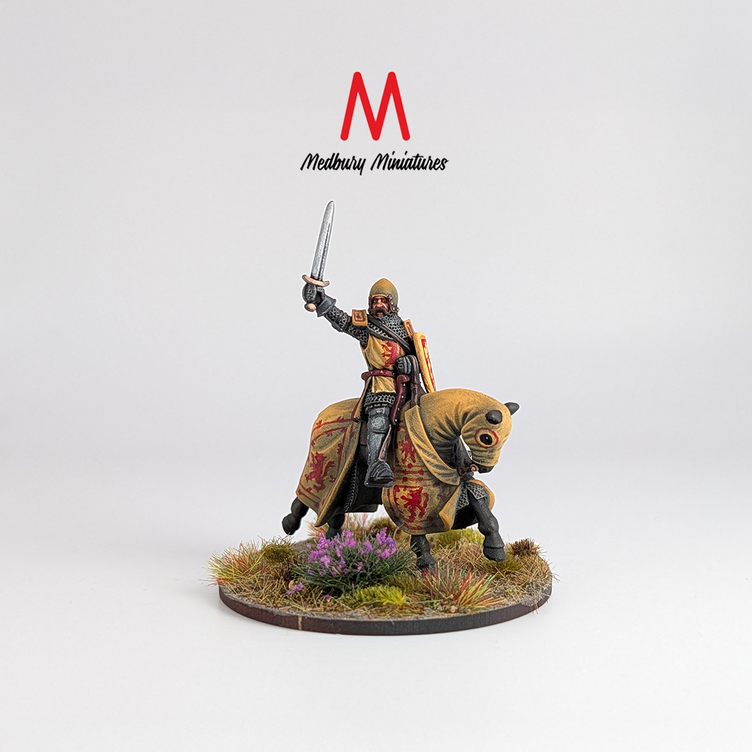 King David II of Scotland Medbury Miniatures historical wargaming miniatures Scottish King David 3D printed and painted by Forgemaster Miniatures mounted