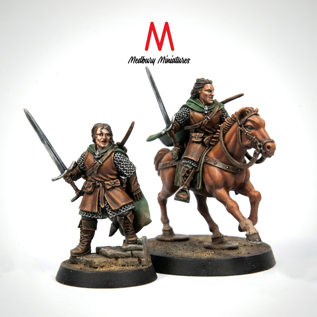 Captain Amrill fantasy wargaming 28mm designed by Medbury Miniatures 3D printed by Forgemaster Miniatures outlaws ranger captain