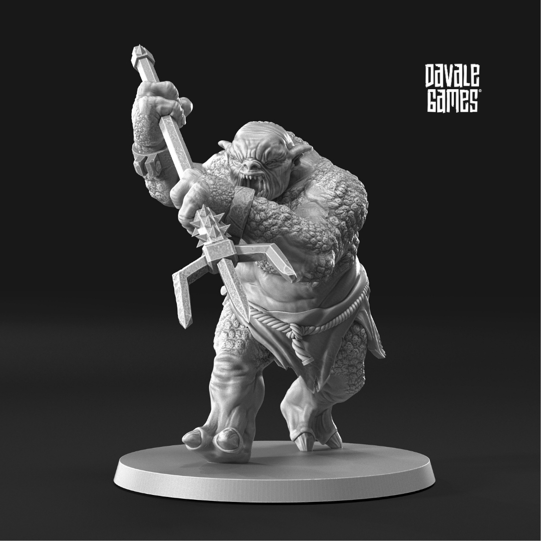 Trolls of the Cave fantasy wargaming 28mm designed by Davale Games and 3D printed by Forgemaster Miniatures 3