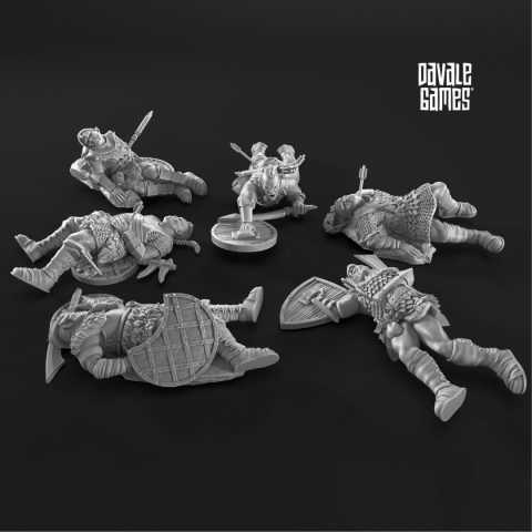 Morlok Orcs Casualties fantasy wargaming 28mm designed by Davale Games and 3D printed by Forgemaster Miniatures