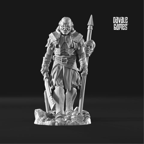 Urgul the Captain fantasy wargaming 28mm designed by Davale Games and 3D printed by Forgemaster Miniatures