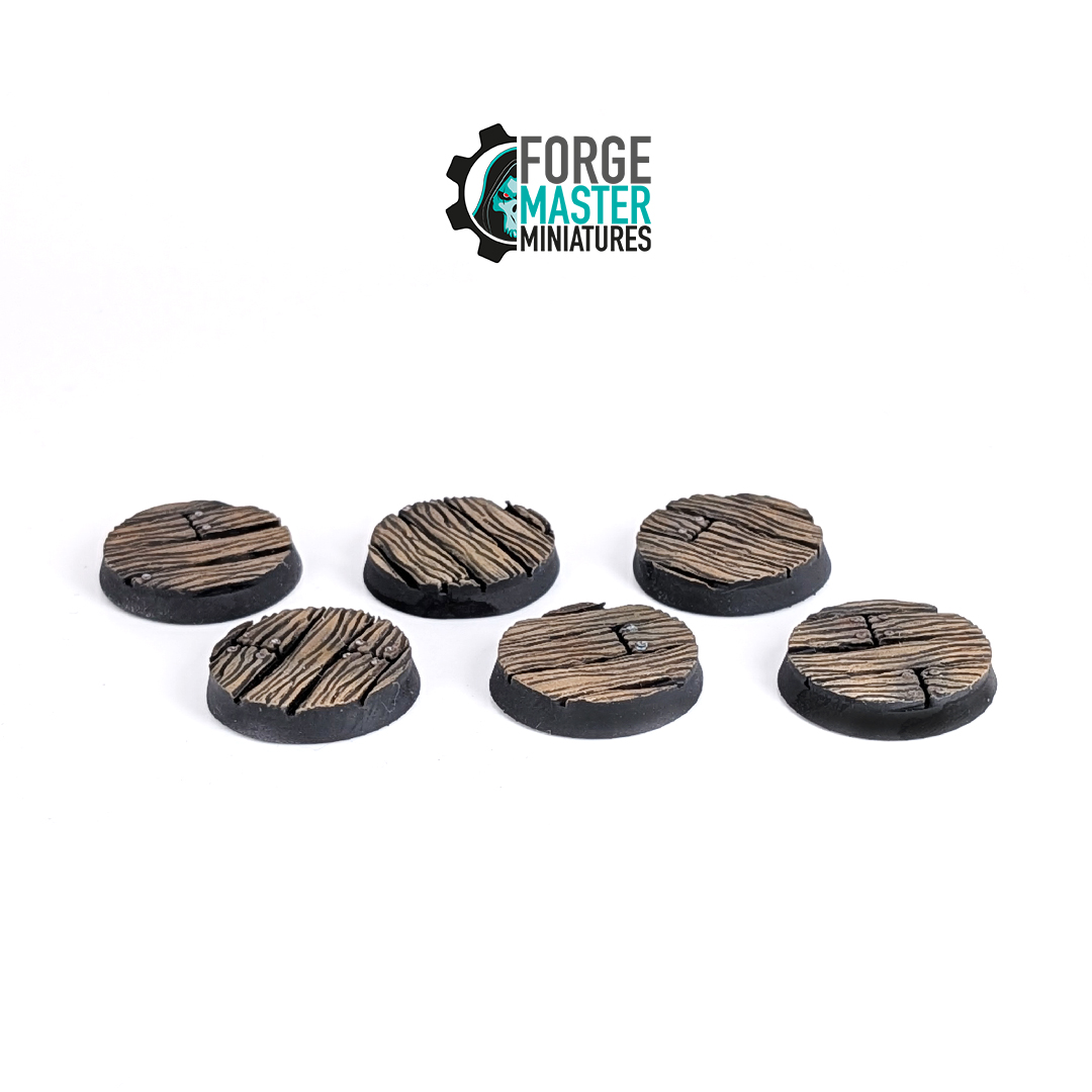 Forgemaster Miniatures Wooden Plank Scenic Bases 25mm round compatible with warmag designed by Forgemaster Miniatures