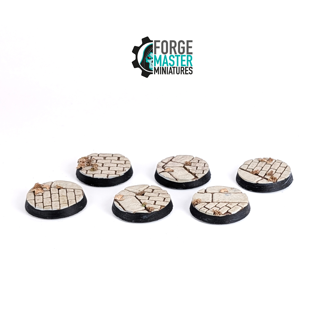 Forgemaster Miniatures White City Scenic Bases 25mm round compatible with warmag designed by Forgemaster Miniatures