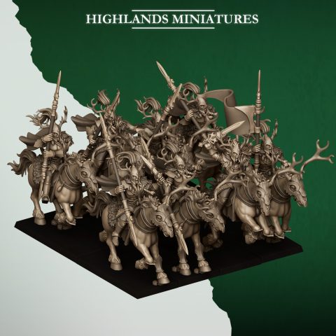 Forest Riders Unit fantasy wargaming 28mm designed by Highlands Miniatures and 3D printed by Forgemaster Miniatures