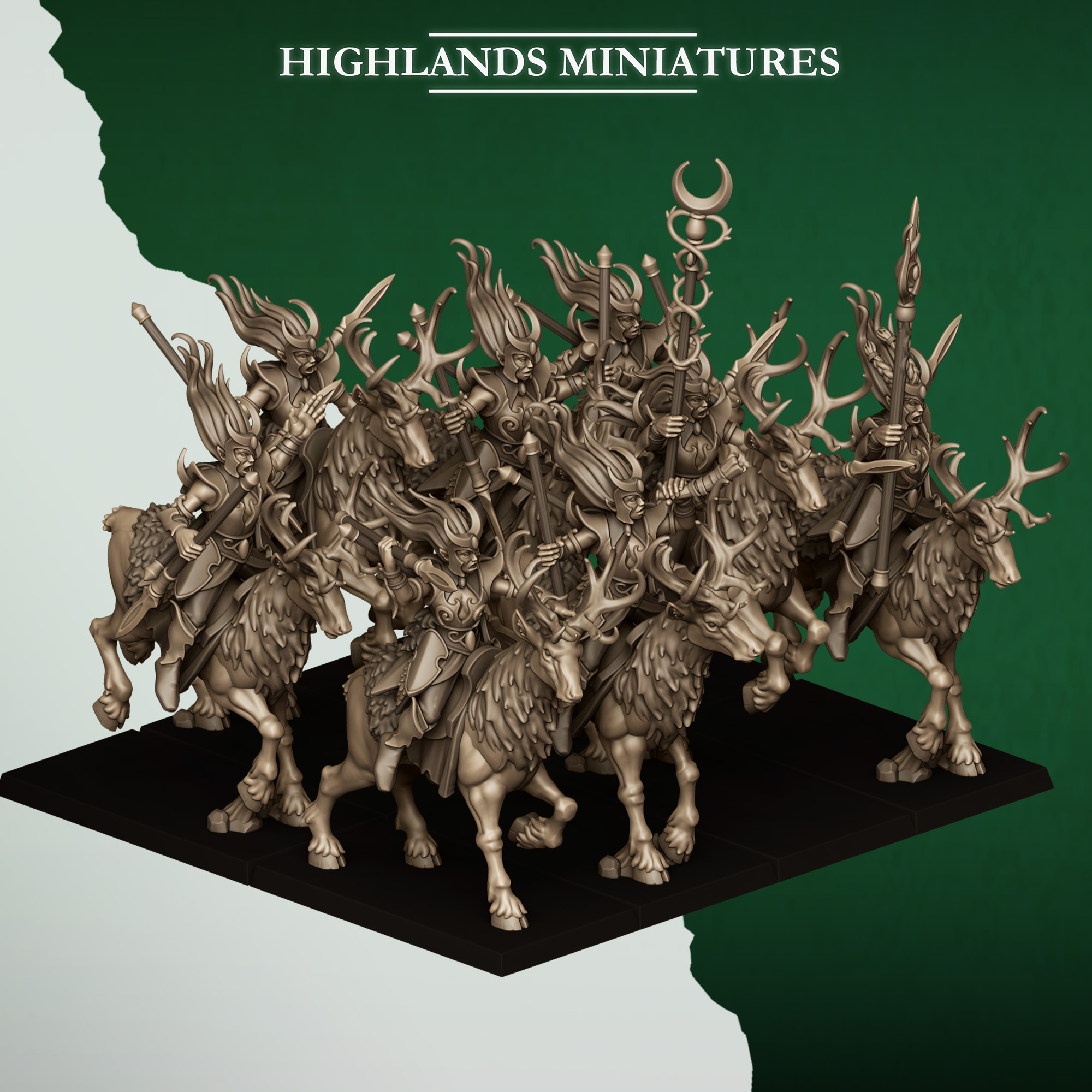 Moonlight Sisters fantasy wargaming 28mm designed by Highland Miniatures and 3D printed by Forgemaster Miniatures