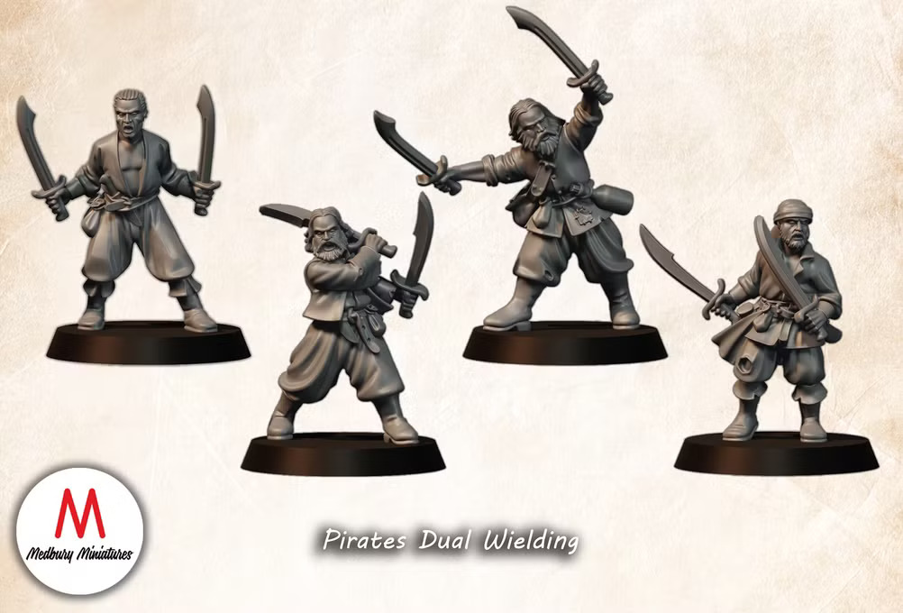 Medbury Miniatures Pirates Dual Wielding