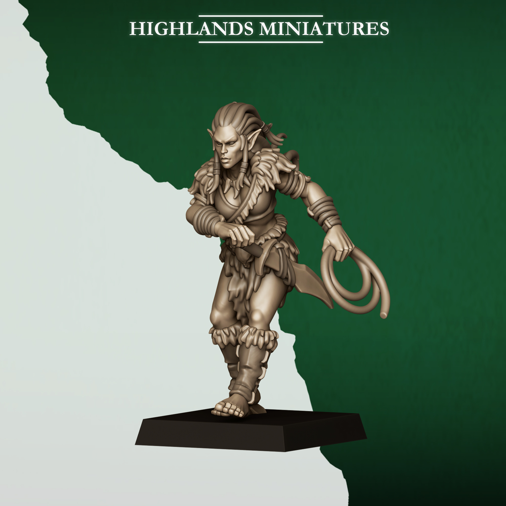 3 Feral Beastamers fantasy wargaming 28mm designed by Highlands Miniatures and 3D printed by Forgemaster Miniatures
