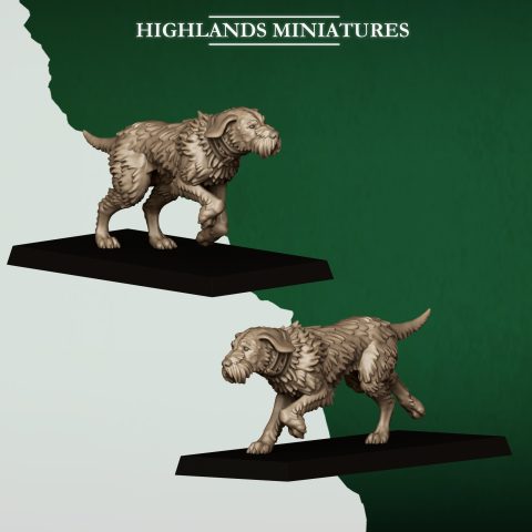 Feral Elves War Hounds fantasy wargaming 28mm designed by Highlands Miniatures and 3D printed by Forgemaster Miniatures