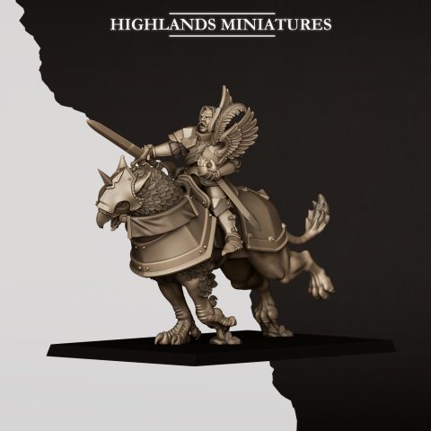 Wingless Gryphon Captain fantasy wargaming 28mm designed by Highlands Miniatures and 3D printed by Forgemaster Miniatures