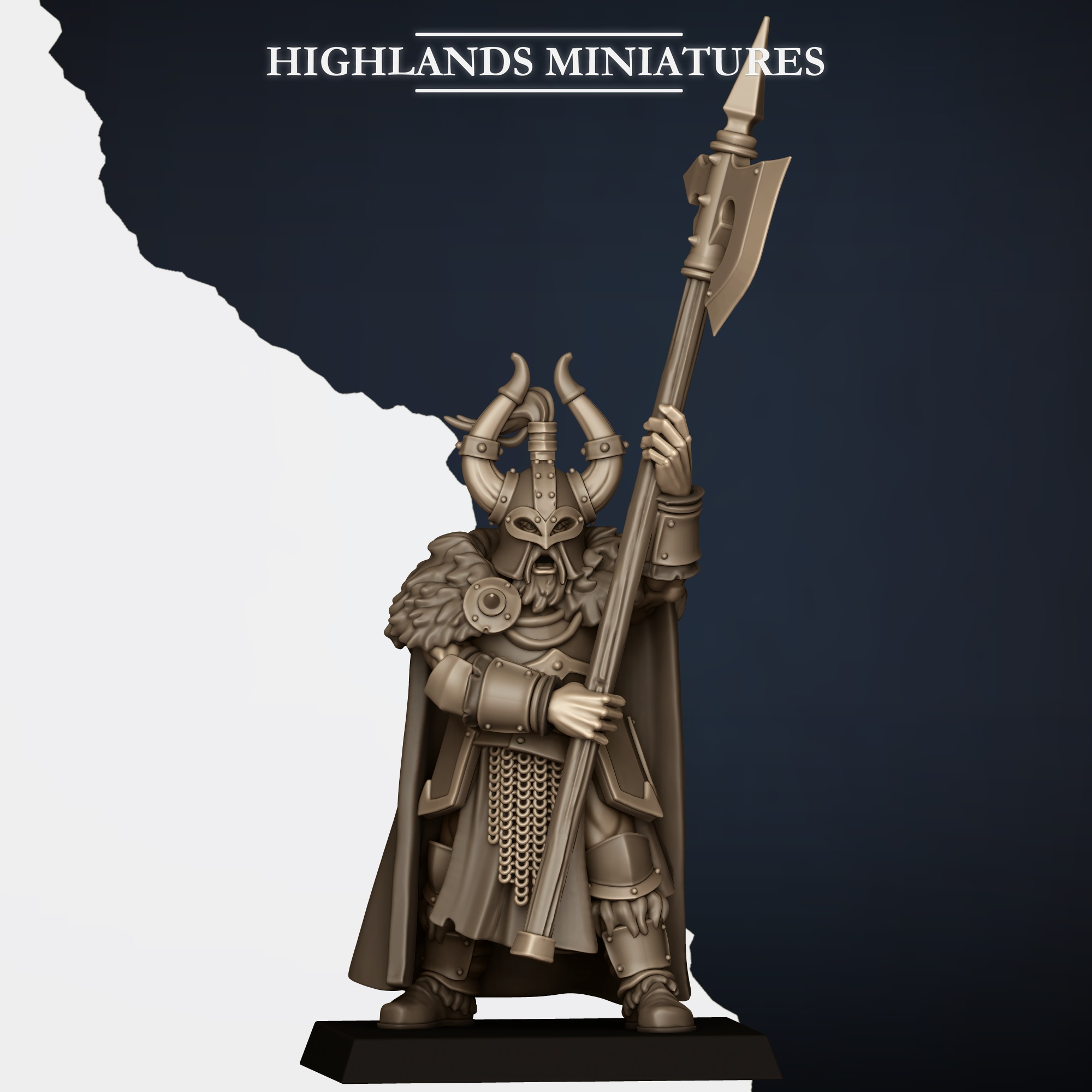 7 Norse Huscarls with Two Handed Weapons fantasy wargaming 28mm designed by Highlands Miniatures and 3D printed by Forgemaster Miniatures 7