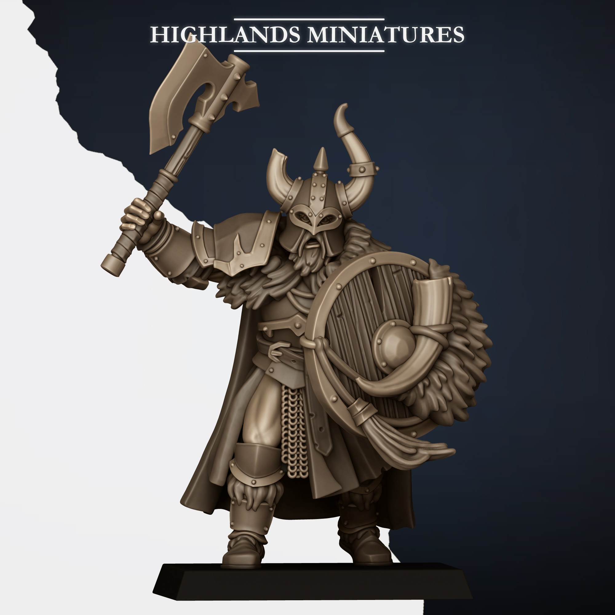 7 Norse Huscarls with Axes and Shields fantasy wargaming 28mm designed by Highlands Miniatures and 3D printed by Forgemaster Miniatures 2