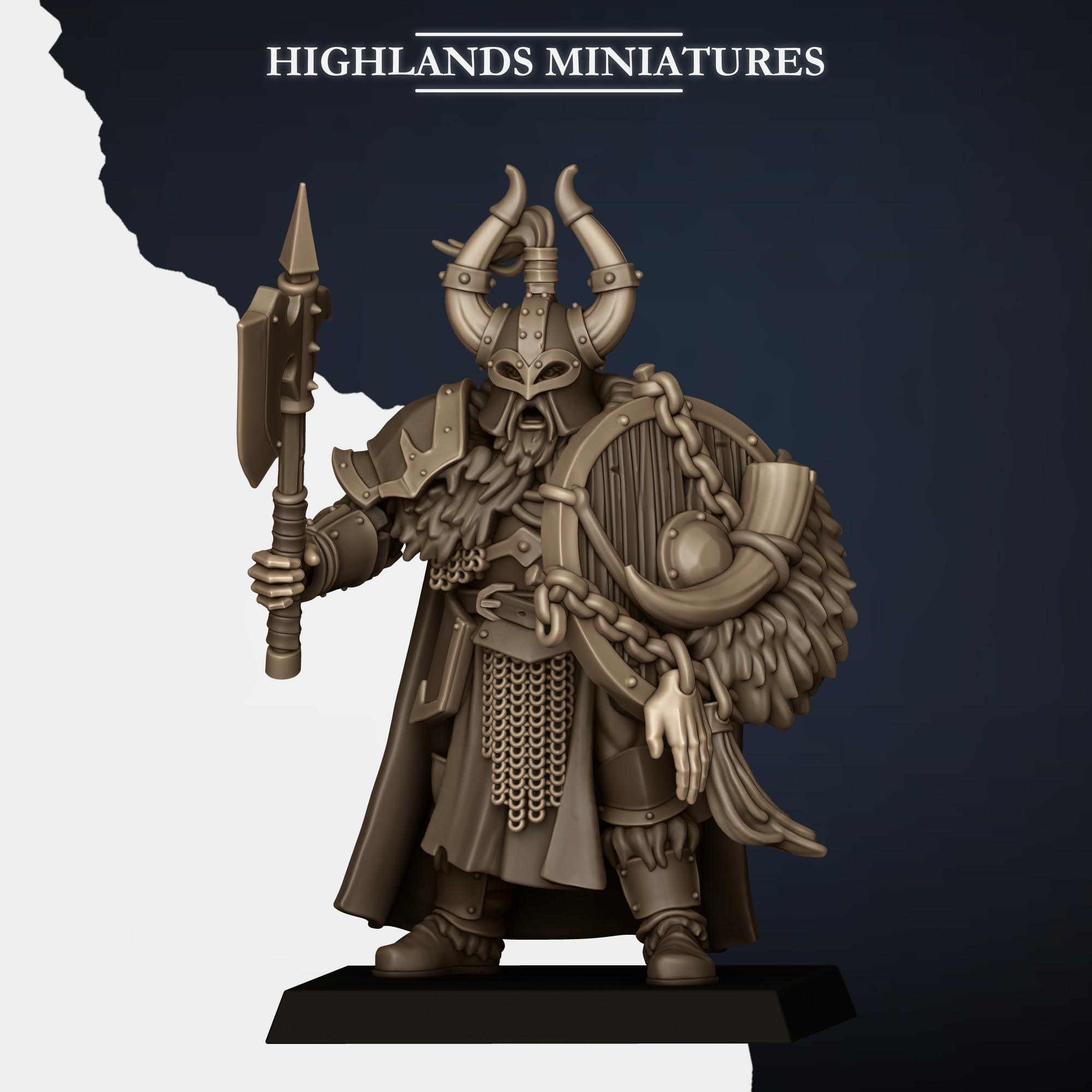 7 Norse Huscarls with Axes and Shields fantasy wargaming 28mm designed by Highlands Miniatures and 3D printed by Forgemaster Miniatures 4