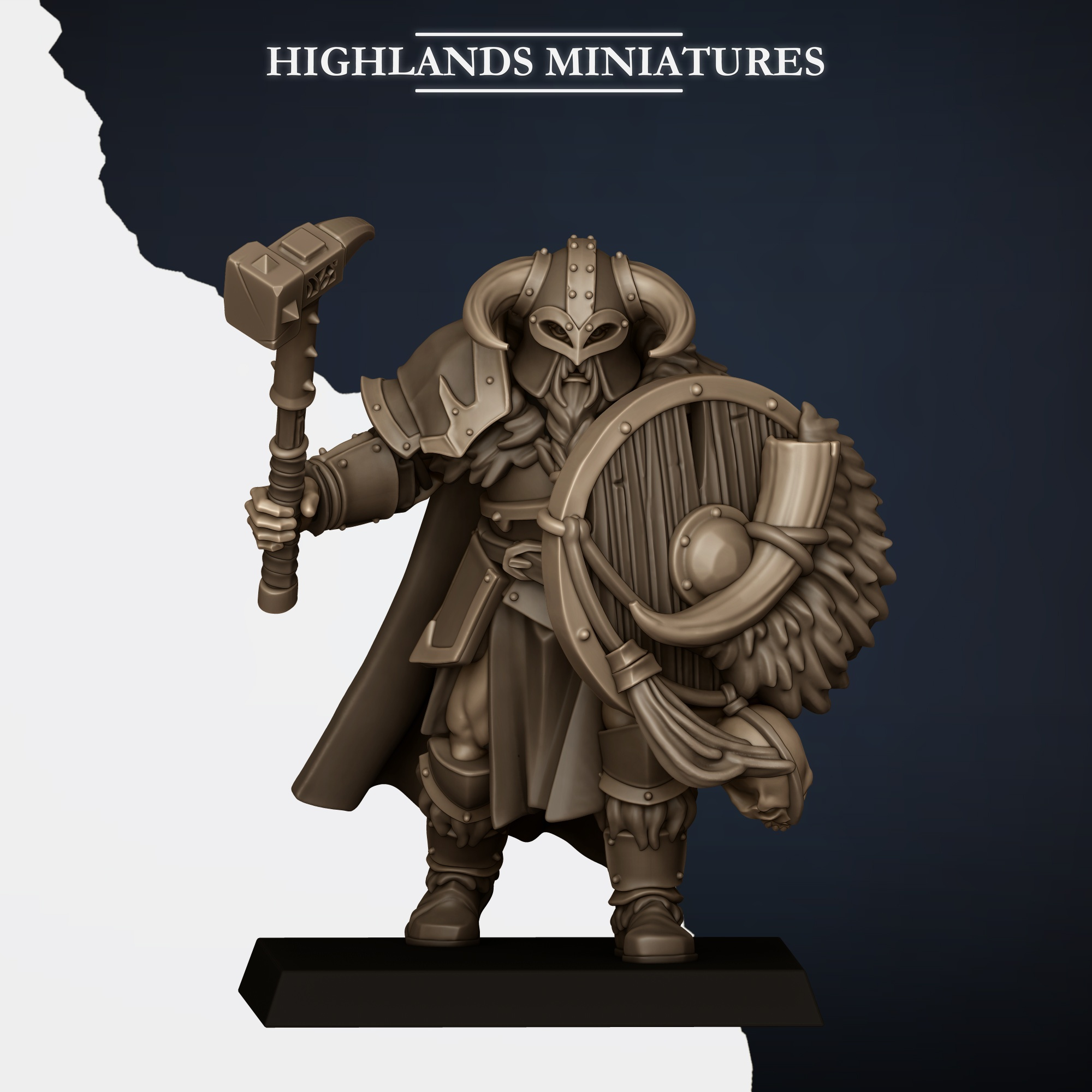 7 Norse Huscarls with Axes and Shields fantasy wargaming 28mm designed by Highlands Miniatures and 3D printed by Forgemaster Miniatures 5