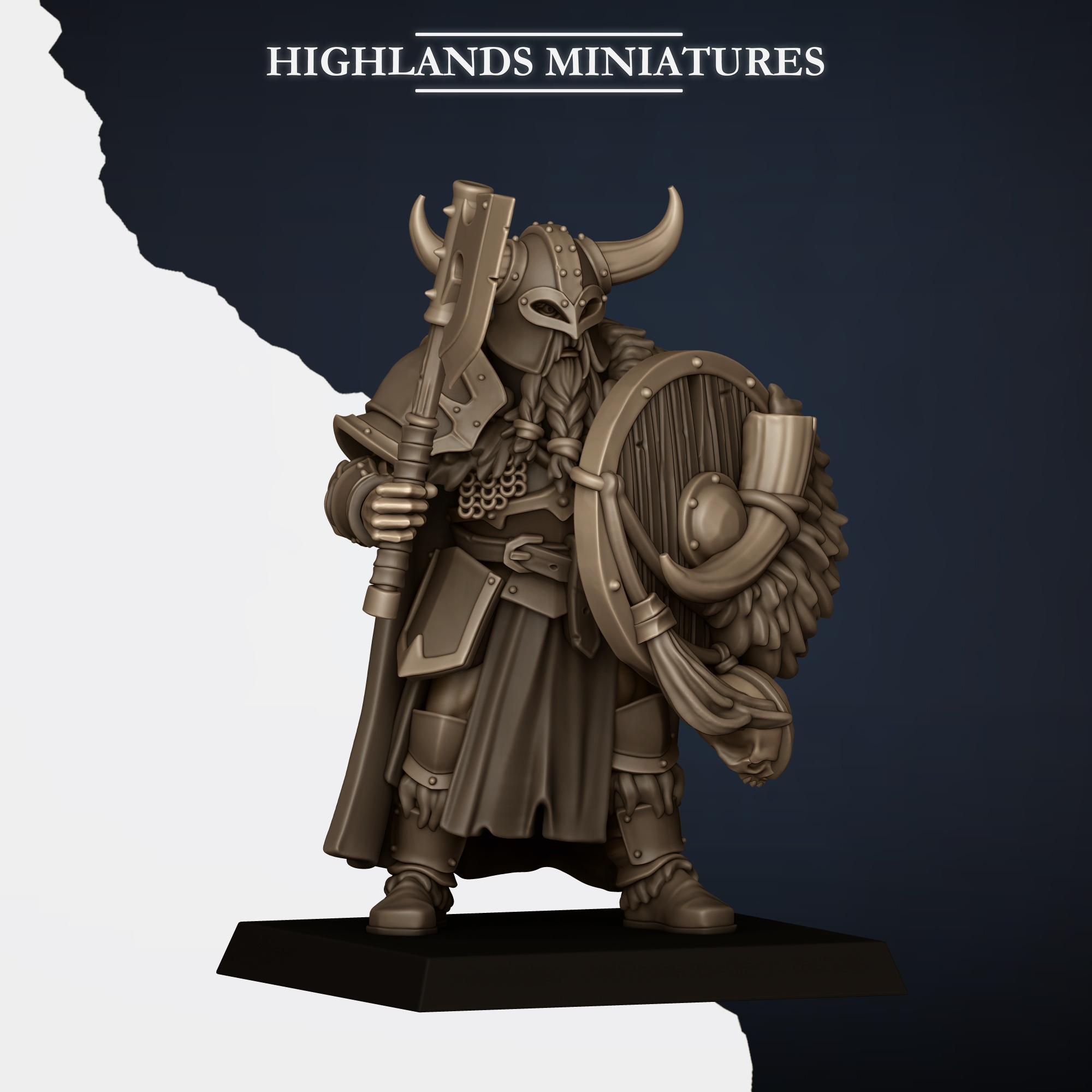 7 Norse Huscarls with Axes and Shields fantasy wargaming 28mm designed by Highlands Miniatures and 3D printed by Forgemaster Miniatures 6
