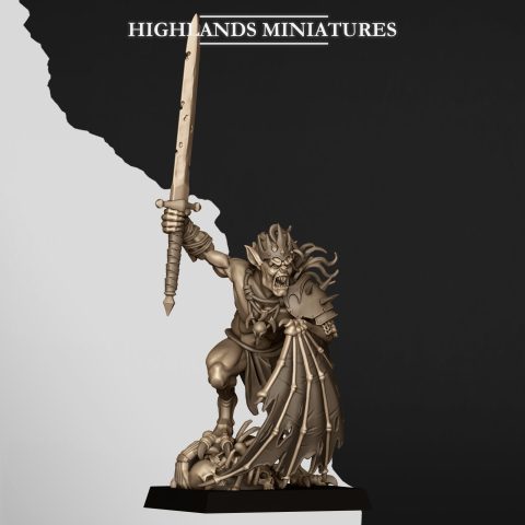 Ghoul King fantasy wargaming 28mm designed by Highlands Miniatures and 3D printed by Forgemaster Miniatures 1